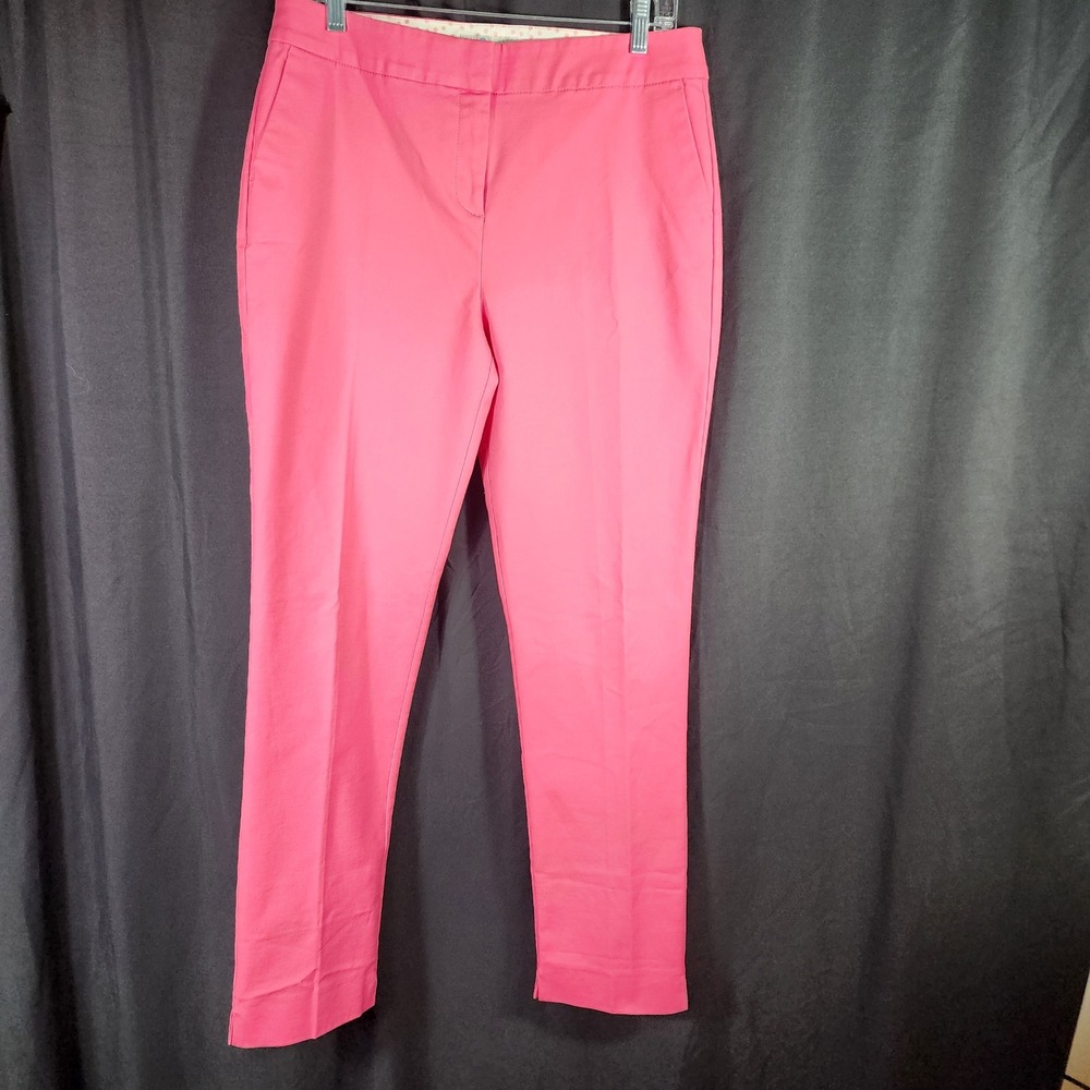 Boden Pink Cropped Trousers Pants Women 10R Cotton Blend‎ Chic Business